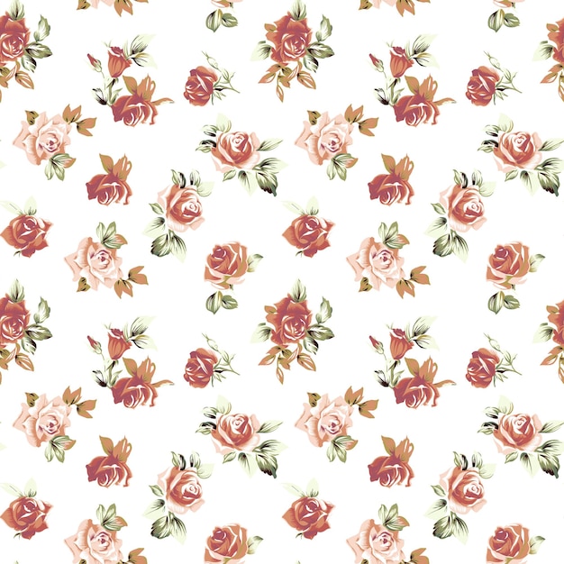 A seamless pattern of flowers with the word roses on a white background