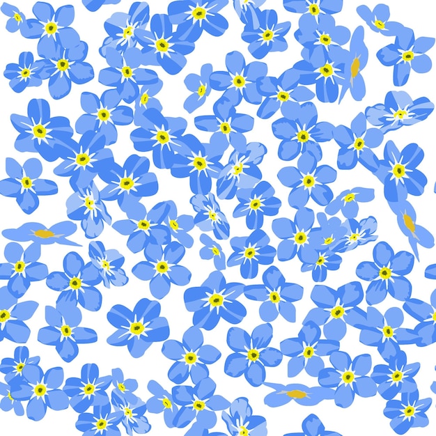 A seamless pattern of forget me not flowers vector illustration colorful flower background