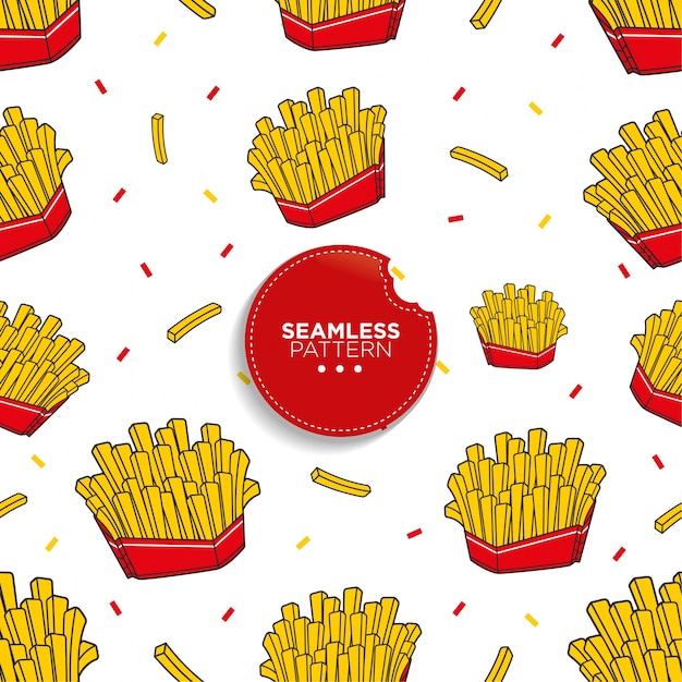 seamless pattern of french fries