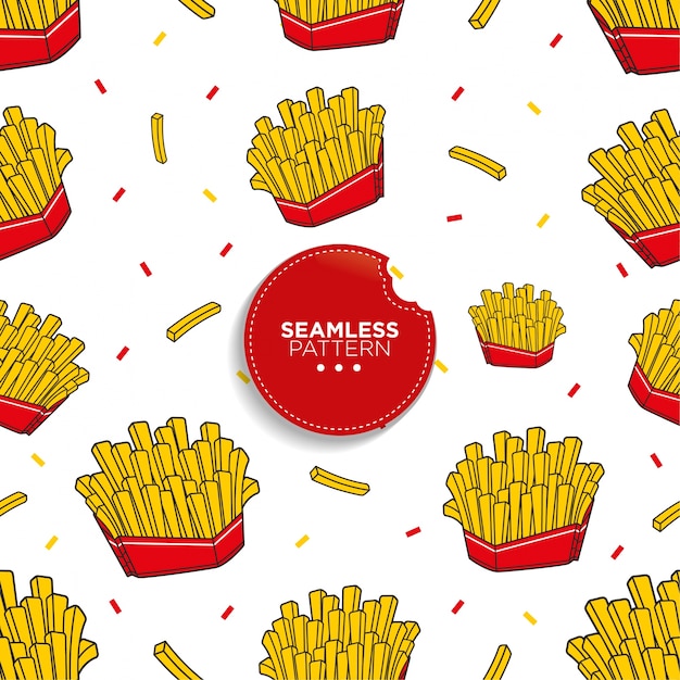 Vector seamless pattern of french fries