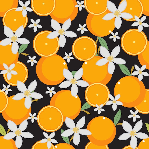 Seamless Pattern Fresh Orange Fruit Wallpaper Background