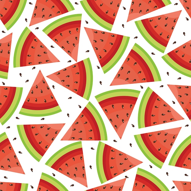 Seamless Pattern Fresh Watermelon Fruit Wallpaper Background