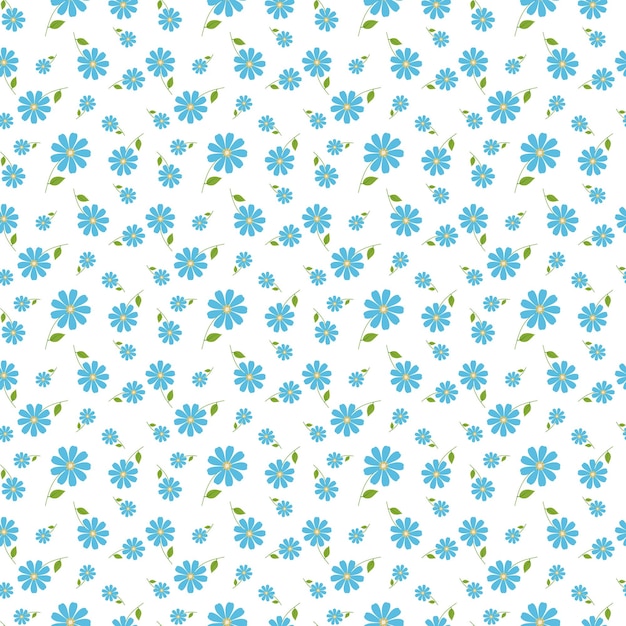 Seamless pattern from blue flowers Floral background