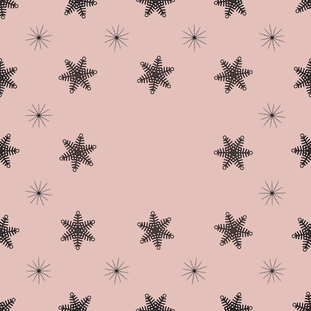 Seamless pattern from the silhouette of snowflakes christmas design Illustration cute snowflake icon