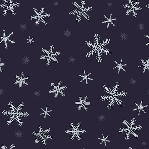 Seamless pattern from the silhouette of snowflakes christmas design Illustration cute snowflake icon