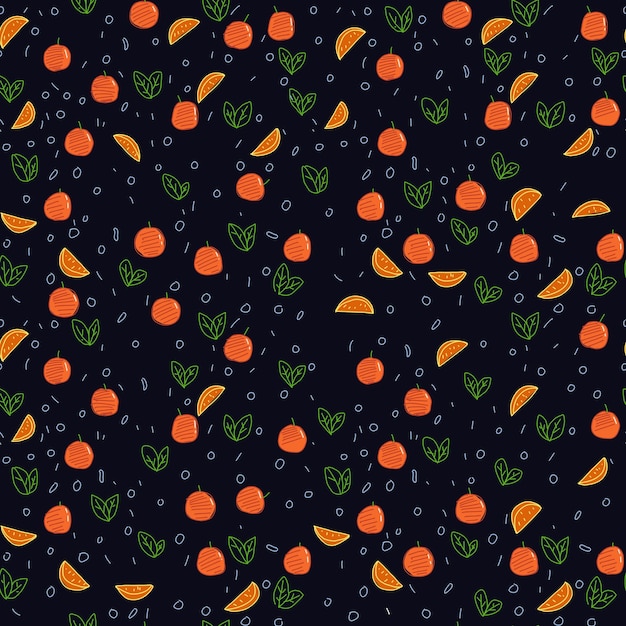 Seamless pattern fruit doodle hand drawn