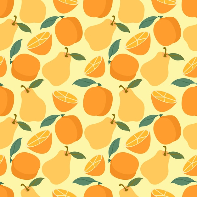 Seamless pattern fruits on background colorful vector for fabric print