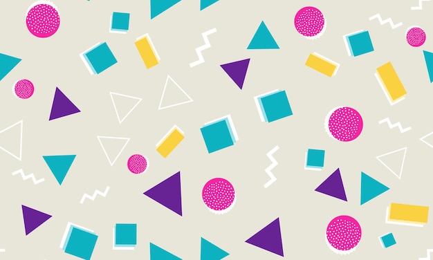 seamless pattern fun background hipster style 80s-90s.