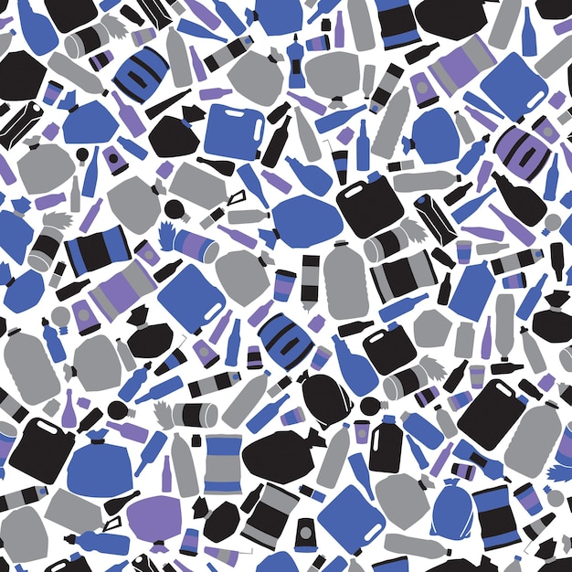 Seamless pattern of garbage Ecological problem