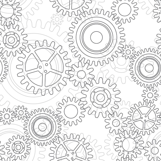 Seamless pattern of gear wheels