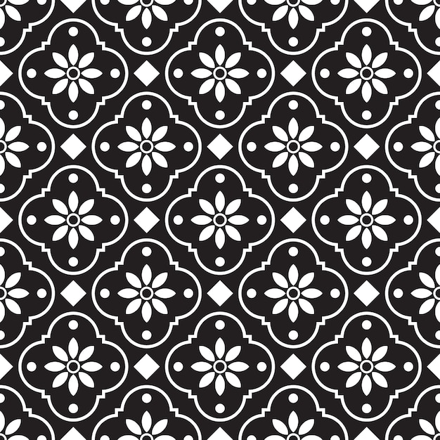 Vector seamless pattern geometric. black and white background.