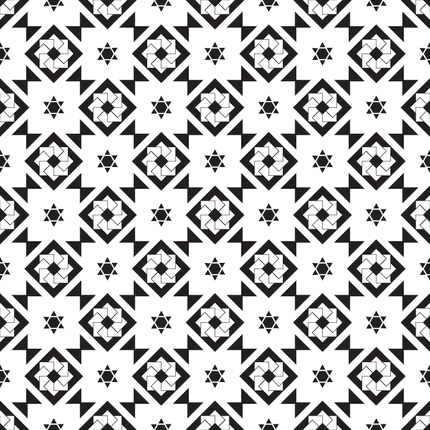 Vector seamless pattern geometric. black and white background.