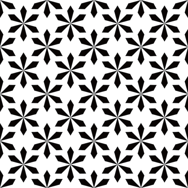 黒と白のイラストで抽象的なテクスチャ背景のシームレスなパターンの幾何学的形状設計