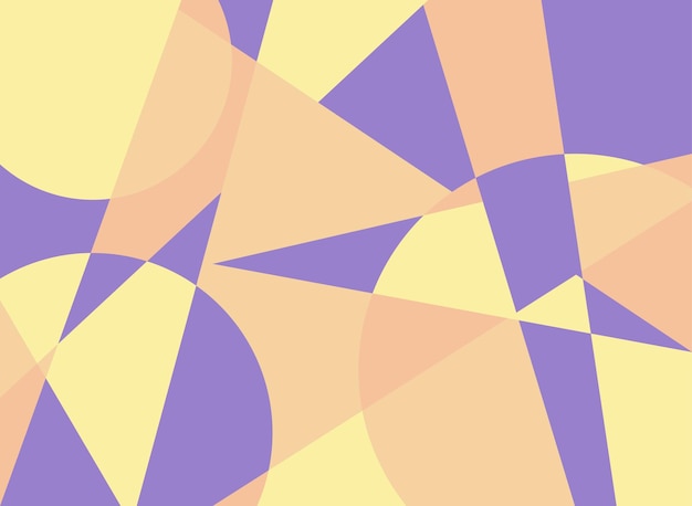 Seamless pattern of geometric shapes in orange yellow and purple colors