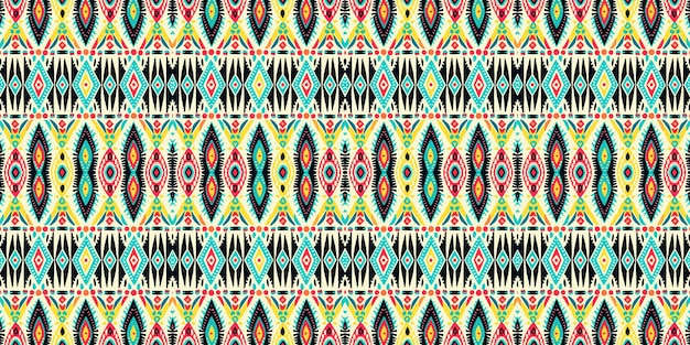 Vector a seamless pattern geometric tribalgeometric batik ikat aztec style ethnic boho seamless pattern