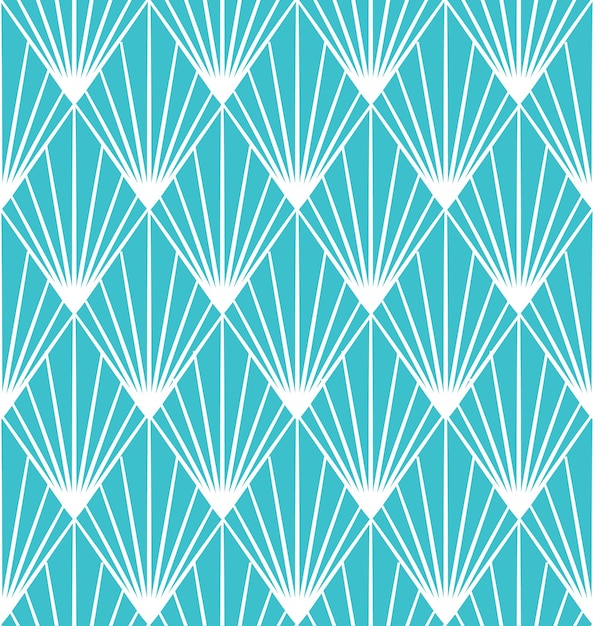 Seamless pattern of Geometric White line with Turquoise background