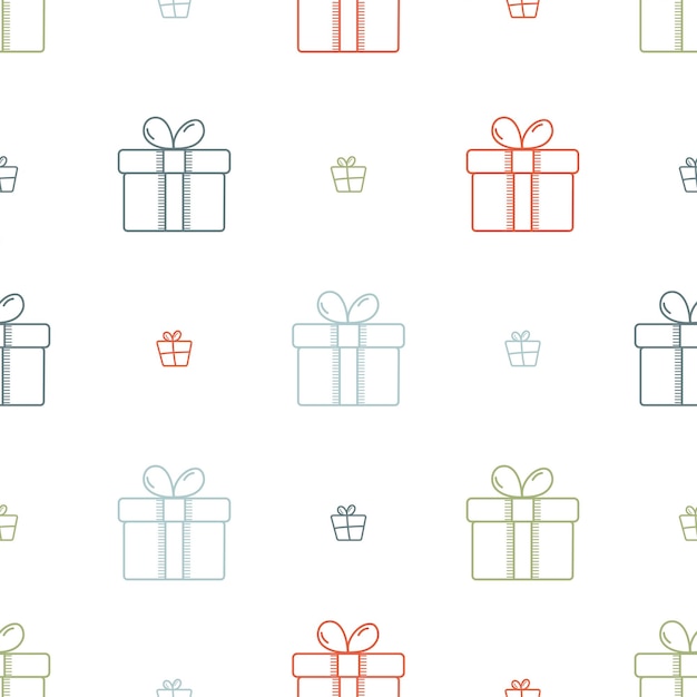 Seamless pattern Gift box. Great for fabric, textile, gift wrap.