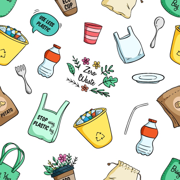 Premium Vector Seamless pattern go green icons