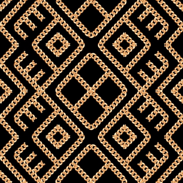 Seamless pattern of Gold chain ornament