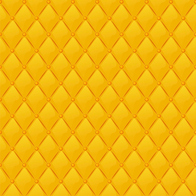 Seamless pattern gold quilted textile texture for wallpaper. vector illustration cartoon luxury background for graphic design.