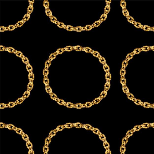 Vector a seamless pattern of gold rings with a circle on the bottom