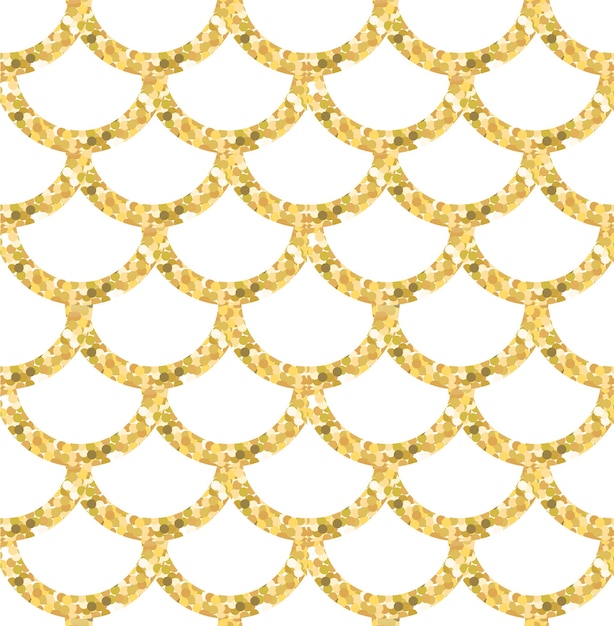 黄金の人魚の尾の鱗のシームレスなパターン