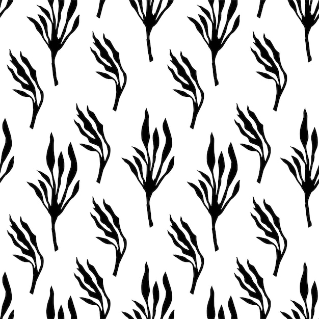 Vector seamless pattern golden rowan leaves on white background