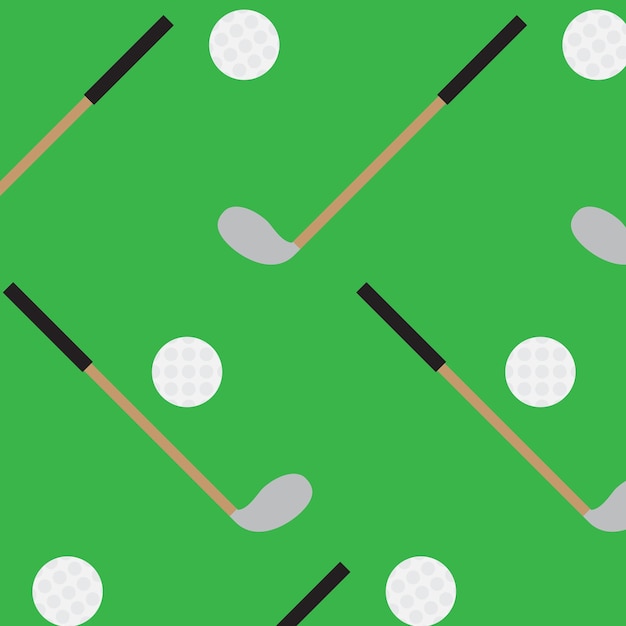 Seamless pattern golf stick and ball golf hobby sport seamless\
endless pattern game ball stick play vector abstract flat design\
illustration