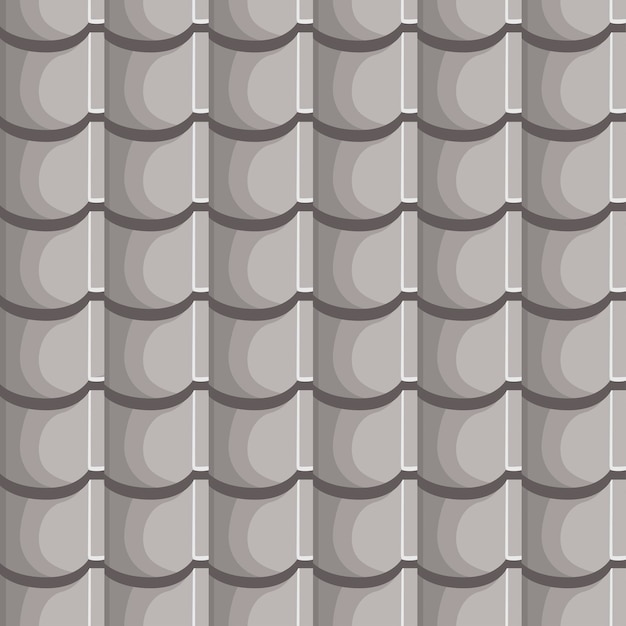 Seamless pattern gray textured roof repeating tiles Vector illustration background covered with houses gray slate for design