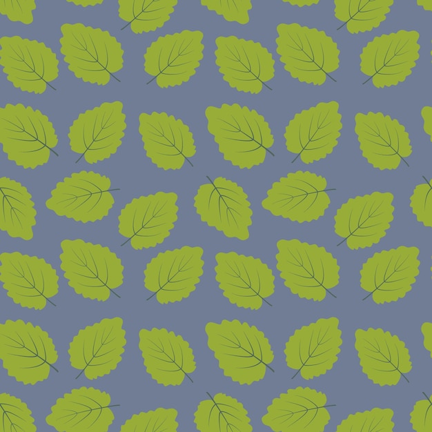 Seamless pattern of green leaves on a blueberry backdrop in trendy shades Vector illustration for wrapping wallpaper or web price label poster banner brochures EPS Abstract background texture