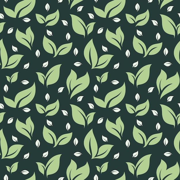 Vector seamless pattern green repeated floral leaf nature