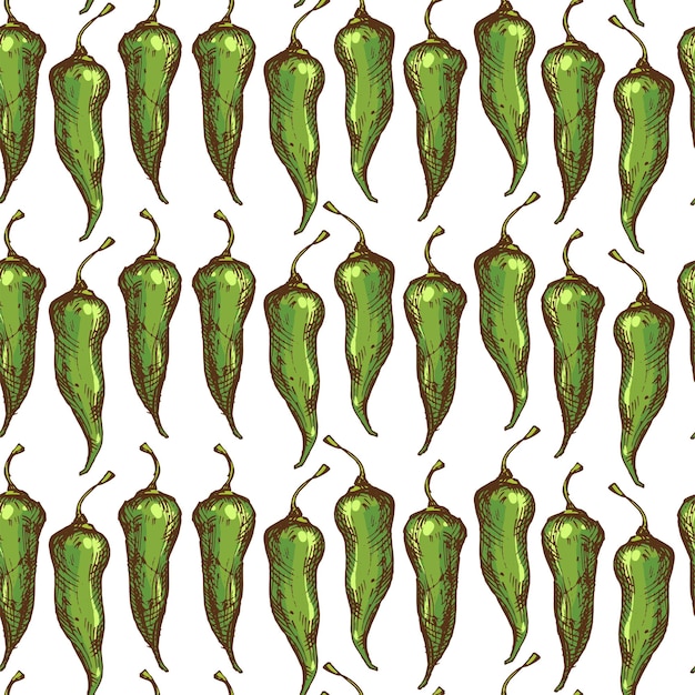 Premium Vector | Seamless pattern green spicy hot chili jalapeno peppers paprika kitchen wallpaper rustic background Premium Vector | Seamless pattern green spicy hot chili jalapeno peppers paprika kitchen wallpaper rustic background