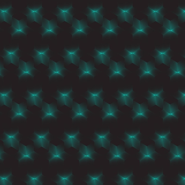 Vector seamless pattern green tones bokeh effect on dark background vector illustration