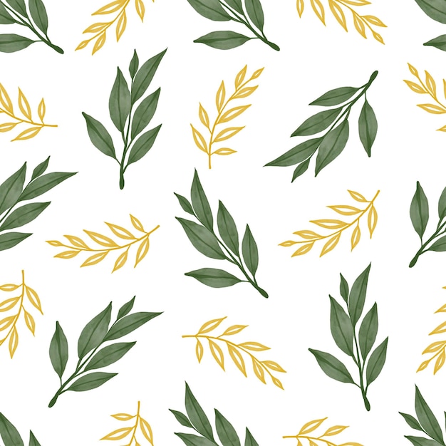 seamless pattern of green and yellow leaves for fabric and wallpaper