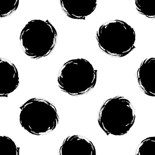 Seamless pattern of grunge polka dots