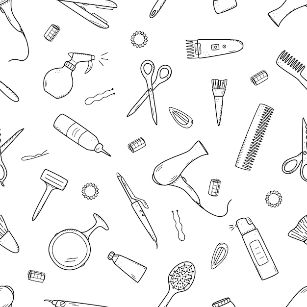 Premium Vector  Seamless pattern with doodle bath accessories