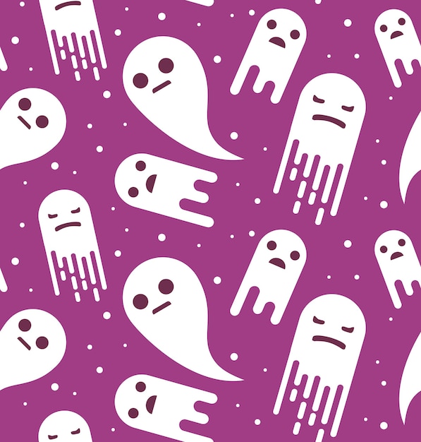 Seamless pattern for halloween with ghosts.