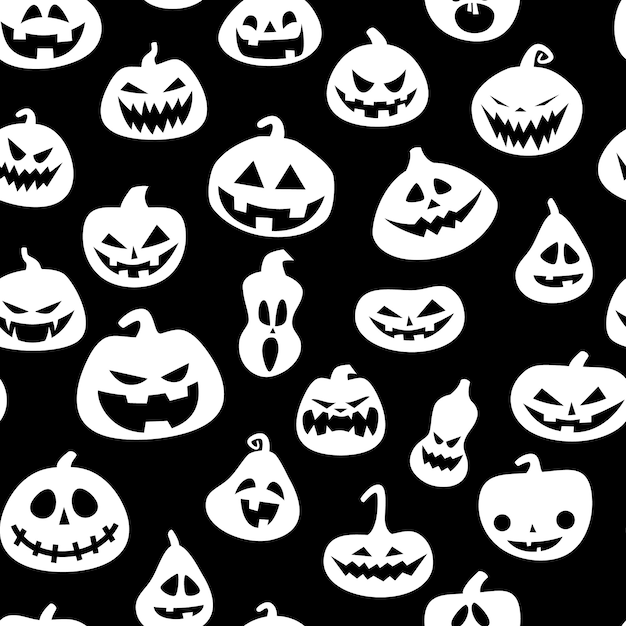 Seamless pattern for halloween with pumpkins