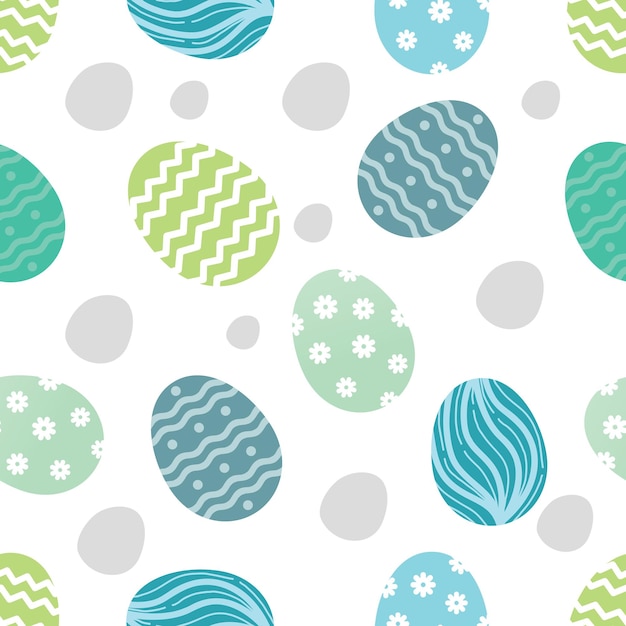 Seamless pattern of hand drawing eggs Easter Day background