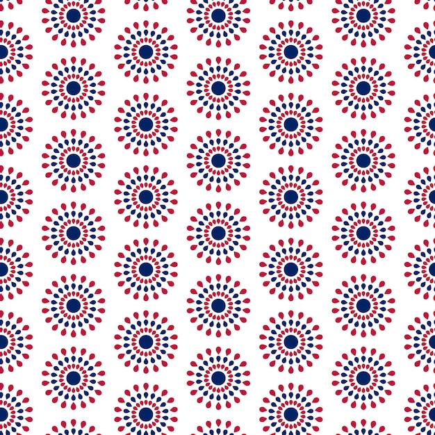 Vector seamless pattern of hand drawn 4th of july fireworks rays