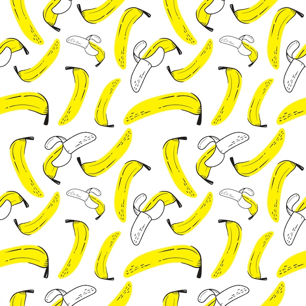 Banana disegnata a mano del modello senza cuciture