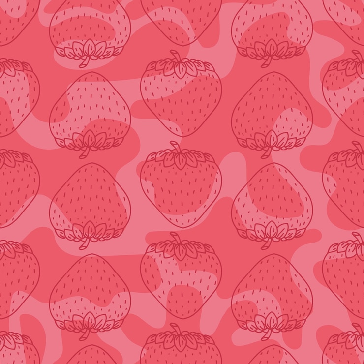 Vector seamless pattern hand drawn doodle strawberry berries