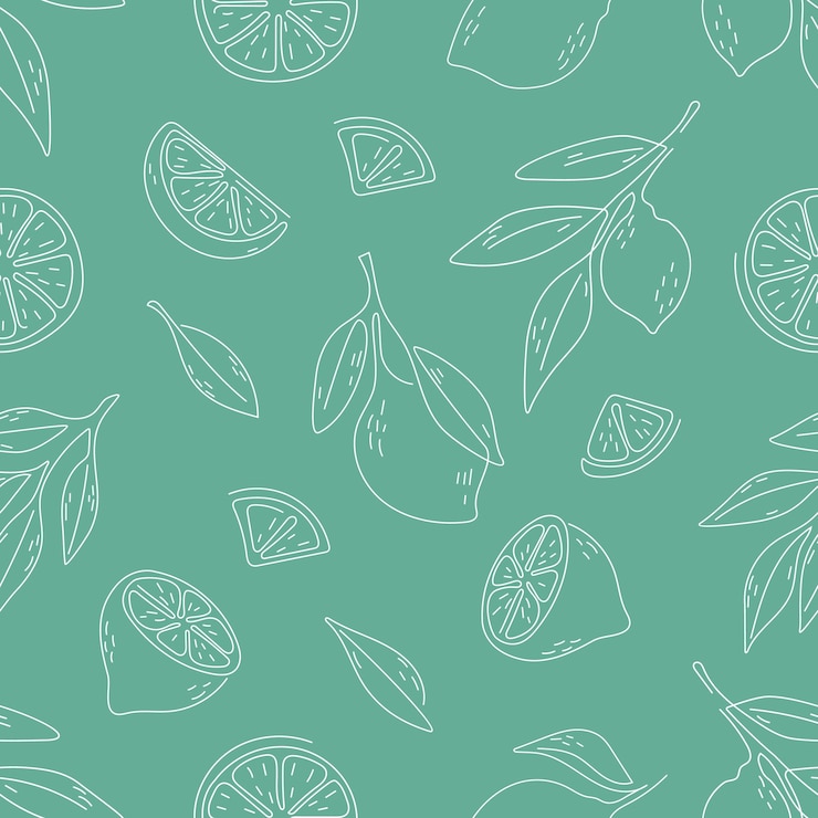 Vector seamless pattern of hand drawn lemons citrus fruit background perfect for textile wallpaper posters