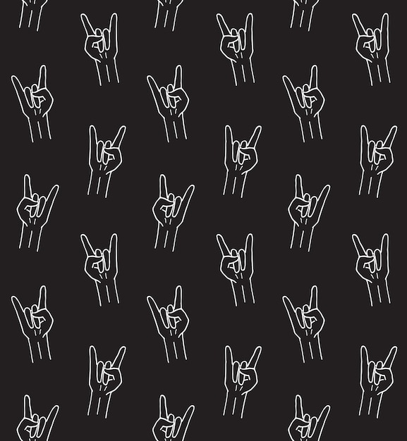 Seamless pattern of hand drawn rock sign