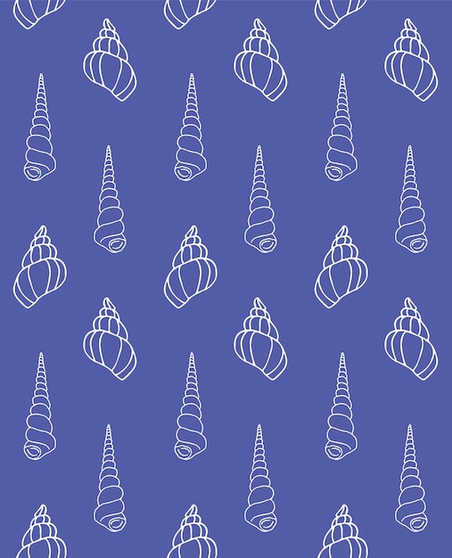 Vector seamless pattern of hand drawn shell