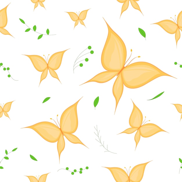 Vector seamless pattern of hand drawn silhouette butterflies. vector illustration.