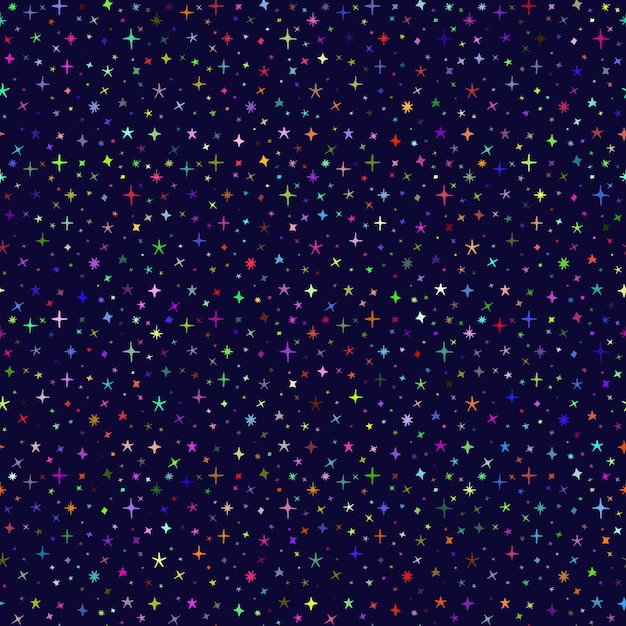 Seamless pattern of hand drawn stars of different sizes