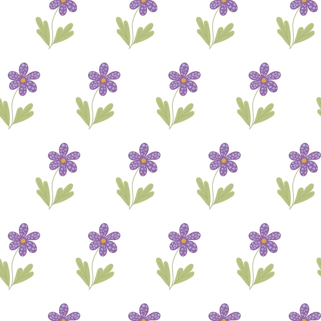 Seamless pattern of handdrawn flowers