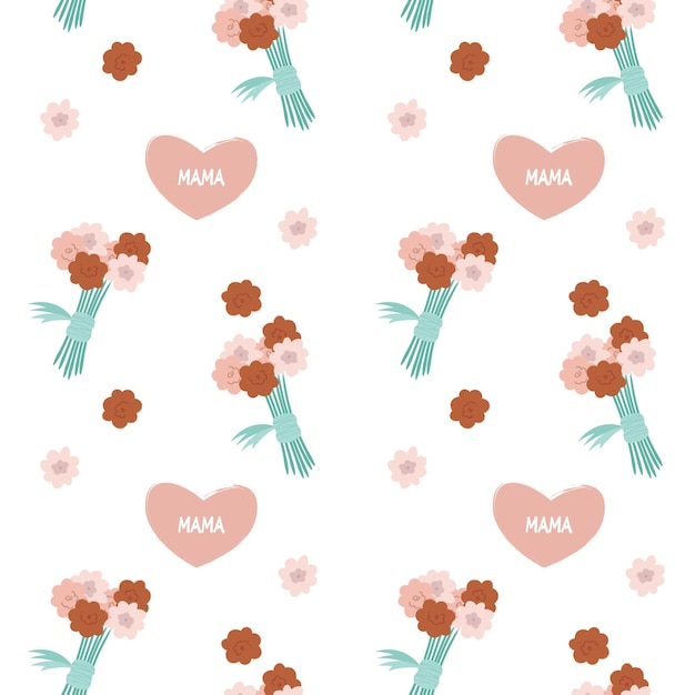 Seamless pattern happy mothers day Vector illustration