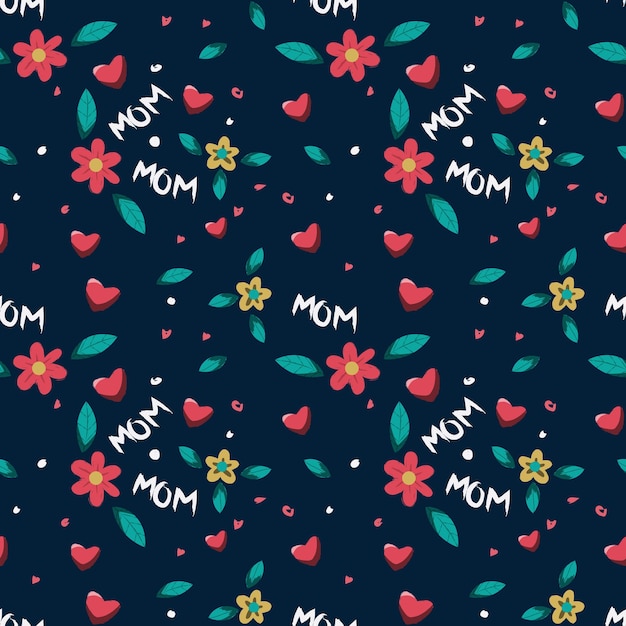 Seamless pattern happy mothers day Vector illustration